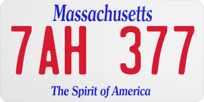 MA license plate 7AH377