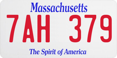 MA license plate 7AH379