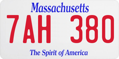 MA license plate 7AH380