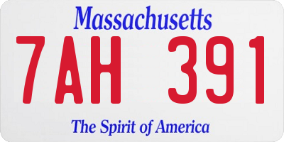 MA license plate 7AH391