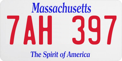 MA license plate 7AH397