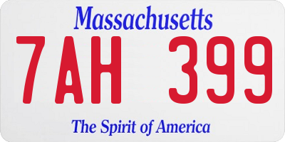 MA license plate 7AH399