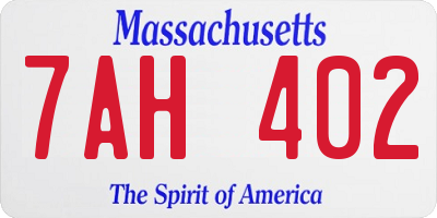 MA license plate 7AH402