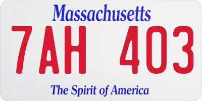MA license plate 7AH403