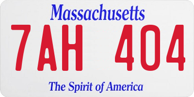 MA license plate 7AH404