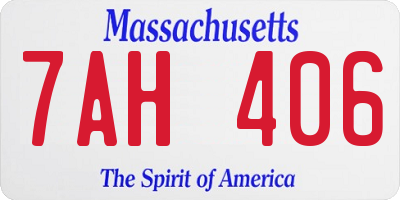 MA license plate 7AH406
