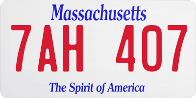 MA license plate 7AH407