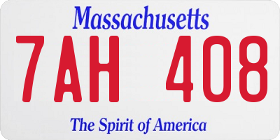MA license plate 7AH408