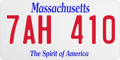 MA license plate 7AH410
