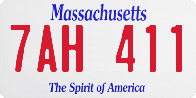 MA license plate 7AH411