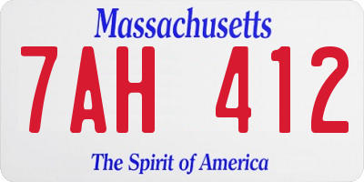 MA license plate 7AH412