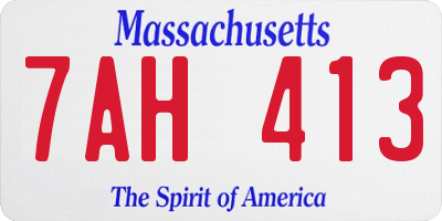 MA license plate 7AH413