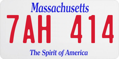 MA license plate 7AH414