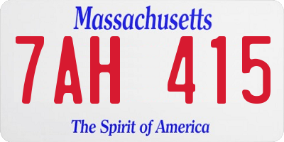 MA license plate 7AH415