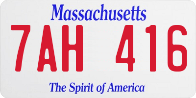 MA license plate 7AH416
