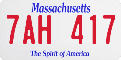 MA license plate 7AH417