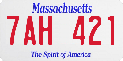 MA license plate 7AH421