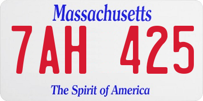 MA license plate 7AH425