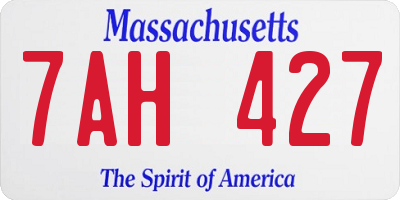 MA license plate 7AH427