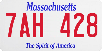 MA license plate 7AH428