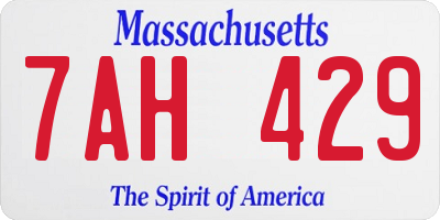 MA license plate 7AH429