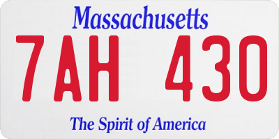 MA license plate 7AH430