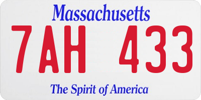 MA license plate 7AH433