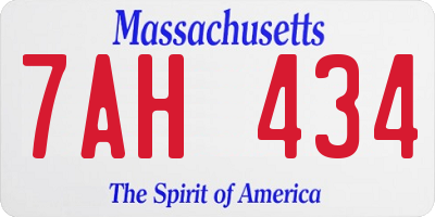 MA license plate 7AH434
