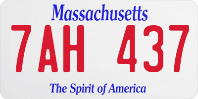 MA license plate 7AH437