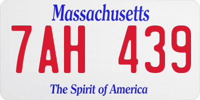 MA license plate 7AH439