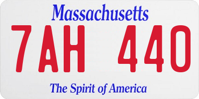 MA license plate 7AH440