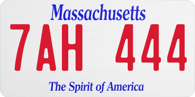 MA license plate 7AH444