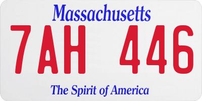 MA license plate 7AH446