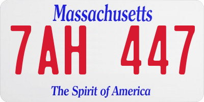 MA license plate 7AH447
