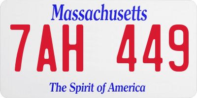 MA license plate 7AH449