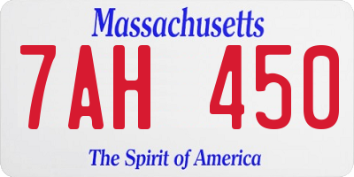 MA license plate 7AH450