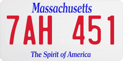 MA license plate 7AH451