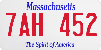 MA license plate 7AH452