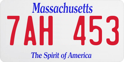 MA license plate 7AH453