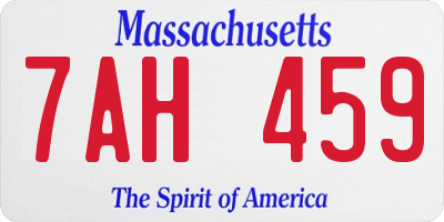 MA license plate 7AH459