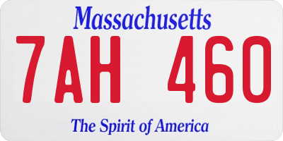 MA license plate 7AH460