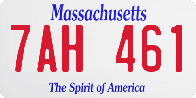 MA license plate 7AH461