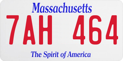 MA license plate 7AH464