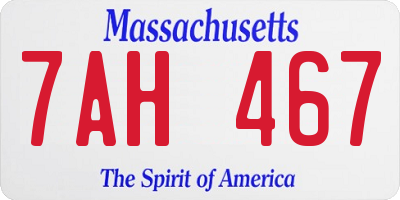 MA license plate 7AH467