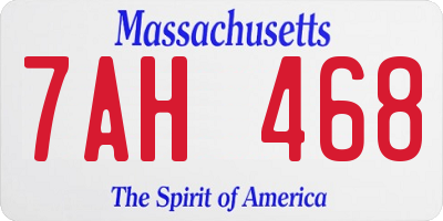 MA license plate 7AH468