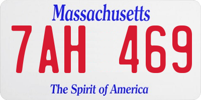MA license plate 7AH469