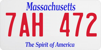 MA license plate 7AH472