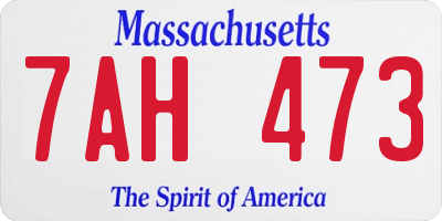 MA license plate 7AH473
