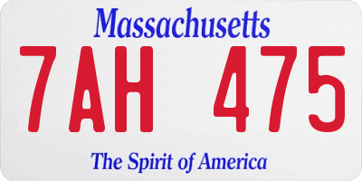 MA license plate 7AH475