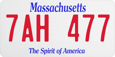 MA license plate 7AH477